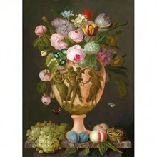 1pc Wall Arts Posters Optional Frame Botanica Europe Classical Retro Flowers Oil Painting Nordic Beautiful Floral Wall Art Poster Canvas Print Hallway Picture Room Home Decor Pop ,Wall Art With Frame