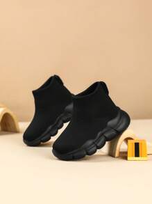 Baby Soft Bottom Anti-Slip Socks Shoes, Fashion Slip-On, Lightweight Walking Shoes - Black - View 3