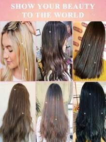 6Pcs Hair Tinsel Clip In 20Inch Tinsel Hair Extensions Clip In Hair Tinsel Kit Heat Resistant Shiny Sparkle Glitter Hair Extensions For Women Girls Kids Red Fairy Hair Accessories For Halloween Party Use