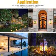 Solar Lanterns Outdoor Waterproof, Outdoor Lanterns For Patio Waterproof,14 Inch Waterproof LED Flickering Flameless Candle Mission Lights Garden Hanging Lanterns For Outdoor