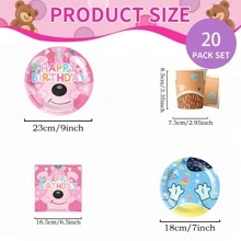 20pcs Cartoon Dog Paw Print Puppy Themed Party Tableware Set, Includes 7-Inch/9-Inch Party Plates In 2 Puppy Patterns, Cartoon Doodle Party Napkins, Dog Paw Print Party Cups, Suitable For Birthday Party, Baby Shower, Family Gathering, Picnic Back To School - Multicolor - View 3
