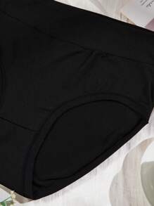 6pcs/Pack Plus Size Women High-Waist Elastic Comfortable Solid Color Panties - Multicolor - View 7