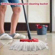 Ultra-Microfiber Rotating Mop Replacement Head - Polyester, Machine Washable, Easy To Wring Dry, Wet & Dry Use, Compatible With Rotating Mop System, Home Cleaning Accessories - Multicolor - View 3