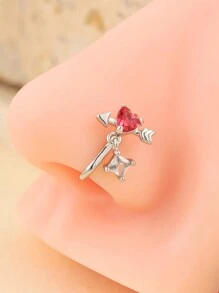 1pc Arrow Through Heart Design Nose Clip, Fashionable No-Piercing Suitable For Parties, Gift For Friends