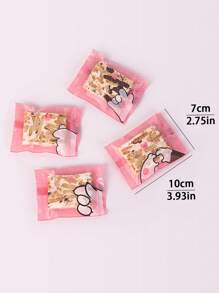 100 件装雪糕包装袋，可爱牛皮纸饼干袋，用于包装麦芽糖、蔓越莓饼干、自封盲袋