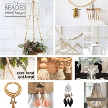 100pcs Wooden Beads Natural Unprocessed Round Wood Loose Beads Multi-Size Wooden Spacer Beads Suitable For Craft Making Decorations And DIY Crafts With 10m Rope (10mm, 16mm, 20mm, 25mm)