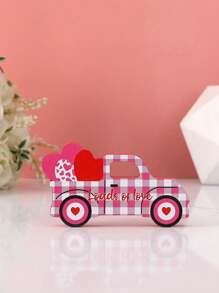 1pc Red Wooden Romantic Car Decor With Heart Ornament, Suitable For New Year, Spring Festival, Home Decor, Spring/Summer Decor, St. Patrick's Day Decor, Easter Decor Best Gifts Valentine's Day Birthday - Multicolor - View 15