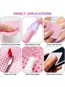 1000/600/300/100 miếng khăn lau móng không dệt, miếng tẩy sơn móng tay chứa acetone để chuẩn bị móng và tẩy sơn gel, khăn lau móng không xơ, khăn lau nối mi, sản phẩm chăm sóc móng không cần nước, dụng cụ làm móng, đồ dùng làm móng. - Màu tím hoa cà - Xem 6