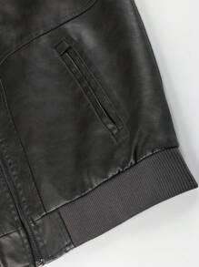 Casual Multi-Pocket Men's PU Leather Jacket, Vintage Motorcycle Leather Jacket With Detachable Hood, Suitable For Autumn/Winter