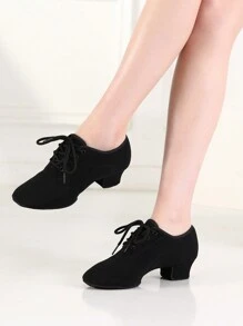黑色系带爵士舞鞋、拉丁舞鞋、专业舞鞋、交谊舞鞋、莎莎舞鞋、闭趾分趾低跟女式舞蹈鞋