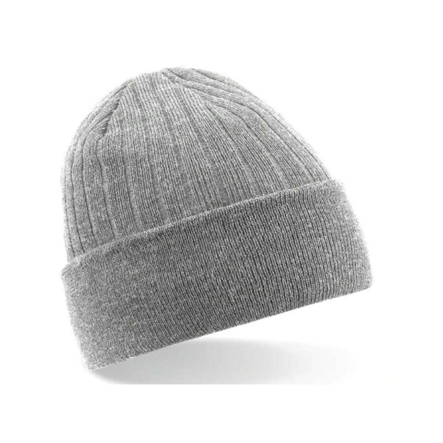 Beechfield Unisex Adult Thinsulate Beanie (Heather Grey) - 100% Acrylic - Grey - View 1