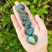 AA+ Super High Quality Shiny Labradorite Heart Palm Stone,Natural Crystals, Purifying Body And Mind, Yoga Balancing Chakras, Healing Crystals,Heart Palm Massage Stone,Labradorite Polish/Quartz Palm Stone Crystal Gifts/Home Decor/Crystal Gifts For Parents/Crystal Crafts/Crystal Collection/Crystal Hobby /Valentine's Day/Christmas,The Best Crystal Gift For Parents - Multicolor - View 11