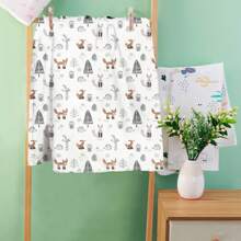 1 pièce Couverture bébé 75*100cm, un côté avec motif de dessin animé mignon, un côté en peluche douce et confortable, couverture, couette d'air conditionné, fournitures de chambre de bébé