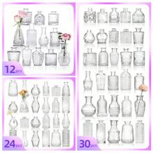 Superlele 12/24/30/48pcs Bud Vases, Small Vase For Flowers, Clear Glass Vase For Home Decor, Wedding Decorations, Clear Flower Vases For Centerpieces, Vintage Vase For House Decor