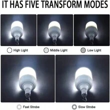 Bóng đèn LED sạc di động 20W/40W/60W/80W/100W/160W/450W, Gian hàng chợ đêm ngoài trời, Đèn cắm trại, Đèn khẩn cấp USB tiết kiệm năng lượng cho gia đình chống nước - trắng - Xem 5