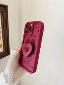 1pc Graffiti Heart Pattern Phone Case With Precise Camera Hole For Protection, Compatible With IPhone 11 Pro Max/12 Pro Max/13 Pro Max/14 Pro Max/15 Pro Max/16 Plus/16 Pro Max, Redmi, OPPO/Realme, VIVO, Infinix, Honor, One Plus