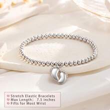 Cute Footprint Charm Bracelet, Natural Stone Round Bead Foot String Bracelet Hand Jewellery, Maternity Mum-To-Be Gift Suitable For Mother's Day, Party Gift Anniversary Gift Christmas