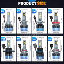 HYNBYZJ 1 对 H4 H7 LED Canbus 100000LM 260W 7535 CSP 汽车大灯 H1 H11 LED 灯泡 9005 9006 HB3 HB4 9012 HIR2 汽车雾灯 - 白色 - 查看 10