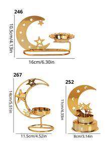 1个/2个北欧风简约金属烛台，北欧浪漫烛台，婚礼餐桌装饰，客厅和餐厅餐桌装饰，晚宴，家居礼物，生日礼物，毕业礼物 - 彩色 - 查看 5