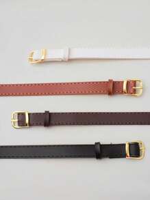 KIT 3-4-5 Cinto Feminino VALEY Metal Dourado Couro Sintético Minimalista Tendencia Moda Blogueira Unissex Uso Diário Simples Casual 2024 Popularidade Bonito Estação Preto Branco Marrom Caramelo Pink Atual Tamanho Costurado Ocasional Versátil Decorativo Vintage