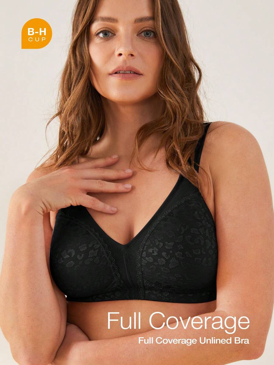 Wingslove Women's Wireless Minimizer Bra Plus Size Non-Padded Soft Full Figure Bra