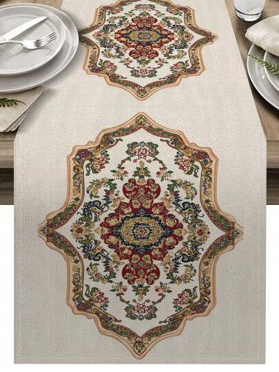 1 件波西米亚风格桌旗，家居装饰桌面旗帜，室内外派对用品，房间装饰。适用于家庭厨房装饰和活动派对装饰