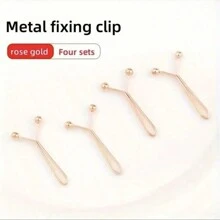 4pcs Invisible Waist Cincher Metal Clips - Adjustable, Fashion Accessory For Jeans And Apparel, U-Shape Scarf Clips To Prevent Wardrobe Malfunction, Easy To Use, Comfortable, Multipurpose - Shirt Sleeve Fastener, T-Shirt Hem Fixer, Non-Damaging, Reusable, Suitable For Casual, Commute, Date, Travel, School