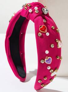 1 szt. Damska opaska na głowę z pereł i stopu na Walentynki, modna i słodka świąteczna ozdoba do włosów