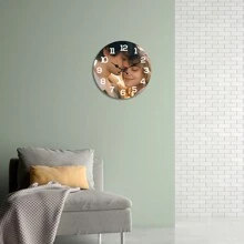 1pc, Custom 12 Inch Photo Wooden Wall Clock - Quiet No Ticking, Personalized Design, Exclusive Photo Design For Couples, Perfect Gift For Family And Friends - Ideal For Kitchen, Living Room, Bedroom Decoration, Perfect For Living Room, Bedroom, Office, Perfect Gift For Holidays, Birthdays. Easy To Install, No Frame Required, Wall Clock Living Room, Salon, Apology Gift, Time-Saving Gift, Battery Powered (AA Battery Not Included) Gifts Graduation - Multicolor - View 7