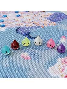 6/4pcs Diamond Art Painting Fixers, Cross Stitch Diamond Art Painting Fixing Brackets, Water Drop-Shaped Cross Stitch Magnet Holders,Suitable For DIY Diamond Art Painting Art