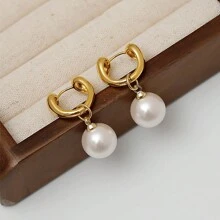 jugalstar 1pair Anti-Tarnish Pearl Decorated Drop Earrings For Women - Pearl Drop Earrings - View 4
