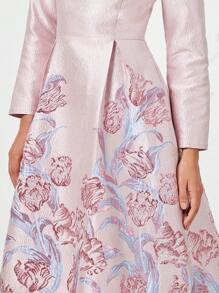 Elegante Jacquard Lange Avondjurk Jurk Voor Vrouwen