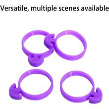 10pcs Silicone Fixing Rings, Suitable For Piping Bags, Cable Ties, Sealing Rings, Decorative Flower Bags, Cakes, Etc. - Purple - View 5