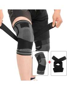 Joelheiras Esportivas e de Fitness Masculinas, Joelheira de Compressão Tricotada para Caminhada, Basquete, Ciclismo, Academia, Confortável