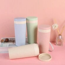 1个带盖可重复使用水杯 - 可微波炉加热和洗碗机清洗 - 非常适合DIY、居家、办公、聚会、海滩、女性礼物 - 彩色 - 查看 1