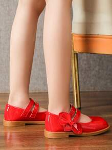 Girls Spring Shoes, Toddler & Little Kids Red Flat Shoes, Various Sizes - Red - View 5