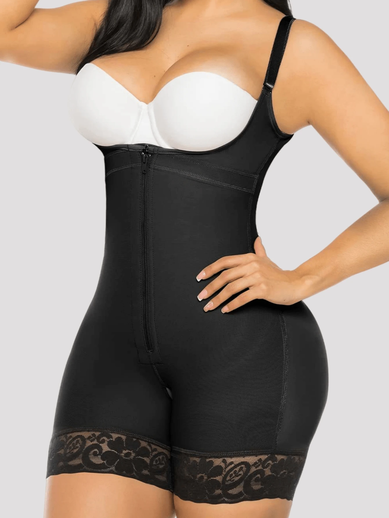 1pc Women High Compression Shapewear, Butt Lifting Tummy Control Jumpsuit, Slimming Underwear, Suitable For Daily Wear Or Formal Occasions - Black - View 1