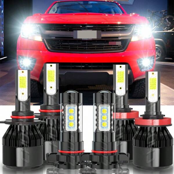 CHUSYYRAY 120000LM Para For Chevrolet Colorado 2015-2019 Faro LED Hi/Lo Beam +Kit De Luz Antiniebla
