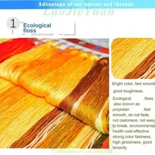 LaoJieYuan 2025 New Style Landscape Flowe Eiffel Tower DIY 11CT Embroidery Cross Stitch Kits Craft Needlework Set Printed Canvas Dropshipping