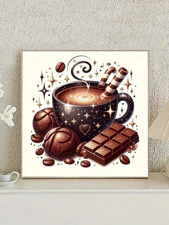 Kit de pintura de diamantes redondos 5D, 20x20cm - Artesanía acrílica sin marco, apta para decoración de paredes del hogar