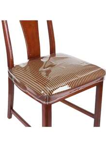 1 件塑料椅套，PVC 材质，适用于餐椅座椅，透明可调节 PVC，防水防宠物毛发