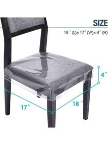 1 件塑料椅套，PVC 材质，适用于餐椅座椅，透明可调节 PVC，防水防宠物毛发