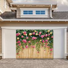 One Piece, Flower Wall Background, Spring Background, Spring Flower Photo Background, Brown Wooden Board Flower Wall Photography Background, Birthday Party, Wedding Baptism Photography Background