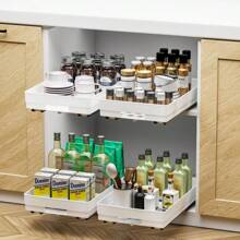 (3 Sets) Expandable Cabinet Drawers - Pull Out Cabinet Drawers Sticky Sliding Storage Racks, Suitable For Kitchen Sink Cabinet, Bathroom Closets Pull-Out Sliding Drawer Organizers - Multicolor - View 11