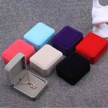 1 pièce Boîte cadeau pour pendentif en suède élégante - boîte d'emballage de bijoux et stylée pour des occasions spéciales