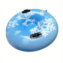 Aufblasbarer Schlitten für Erwachsene, mit Griffen, schwerer PVC-Schlitten für den Familien-Wintersport Outdoor, Handwäsche, geeignet für Weihnachten, Thanksgiving, Neujahr und für den allgemeinen Gebrauch - Paar-Design