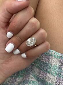 1枚8克拉椭圆形订婚戒指、结婚戒指、女士承诺戒指、永恒戒指、精美珠宝礼品