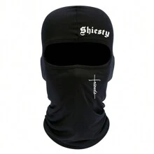 2 件/1 件字母和十字印花滑雪面罩拉法帽面罩男女款防紫外线防风围巾适用于滑雪板摩托车