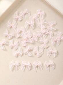 30/50/100 件蕾丝欧根纱蝴蝶结 DIY 手工工艺配件，迷你缎带手工蝴蝶结，适用于内衣、袜子、发饰、圣诞礼物、头饰 - 彩色 - 查看 11