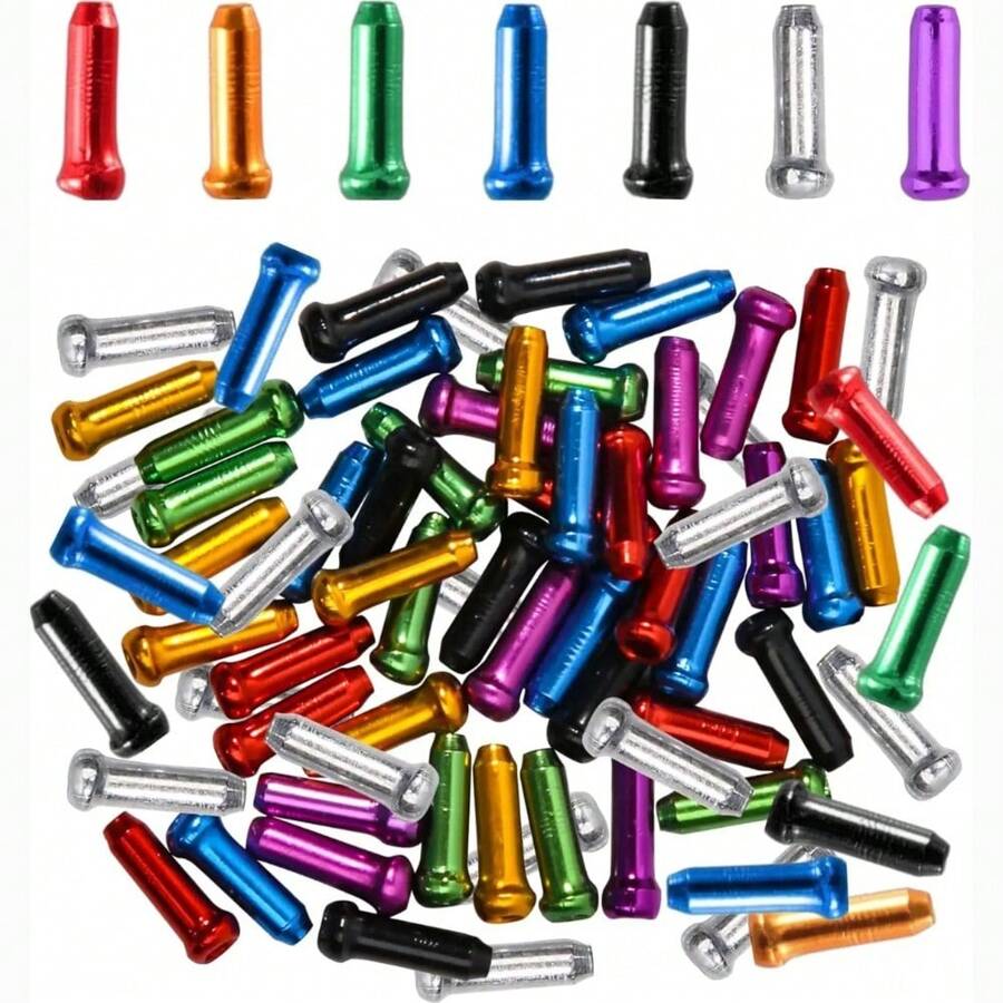 50Pcs Bike Inner Cable End Caps Alloy Road Mountain Bikes Brake Tips Shift Cable End Crimps - Multicolor - View 1